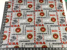 USMC Marine Corps fabric Grey Military cotton fabric - Mary Jo Fabrics