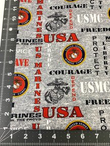 USMC Marine Corps fabric Grey Military cotton fabric - Mary Jo Fabrics