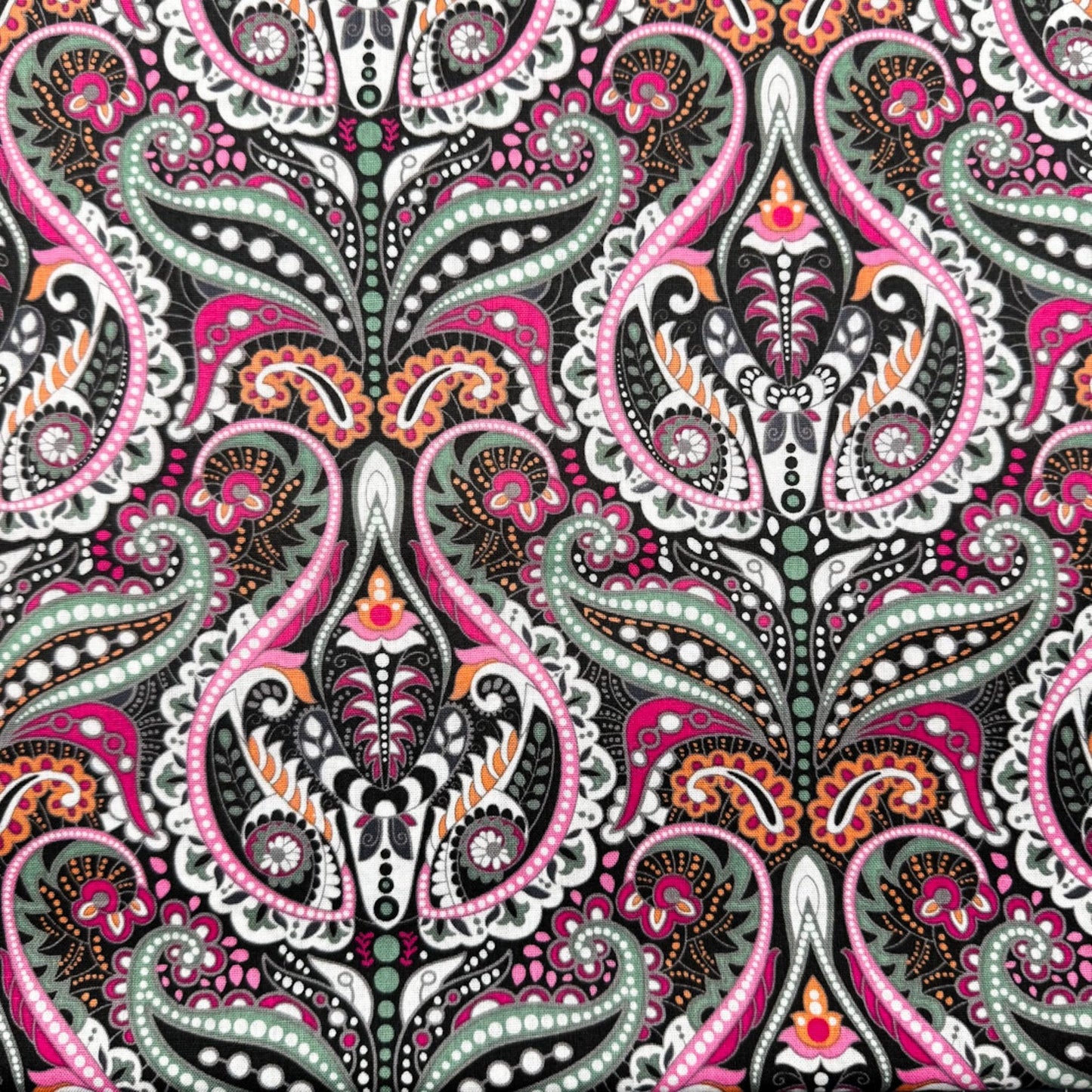 Vibrant Pink Damask Fabric DX0510 Cotton - Mary Jo Fabrics