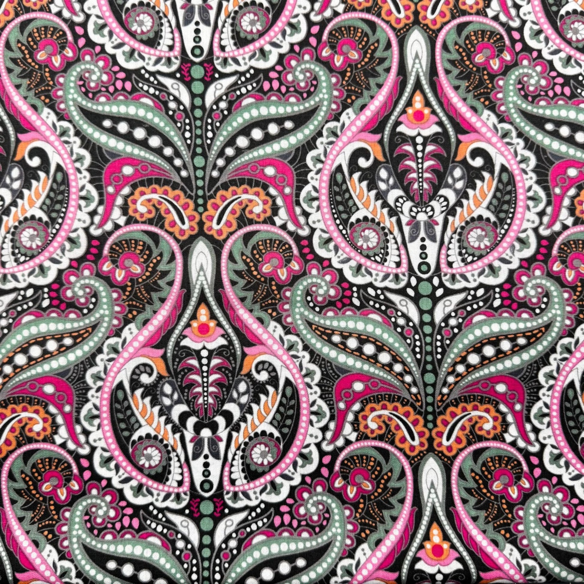 Vibrant Pink Damask Fabric DX0510 Cotton - Mary Jo Fabrics