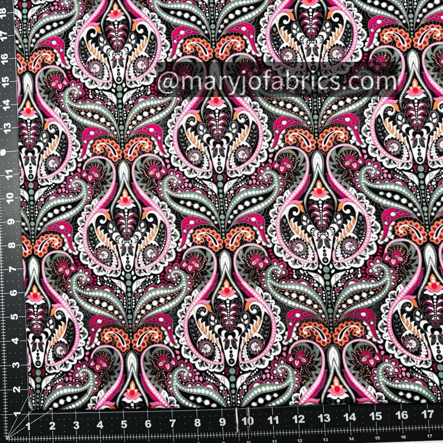 Vibrant Pink Damask Fabric DX0510 Cotton - Mary Jo Fabrics