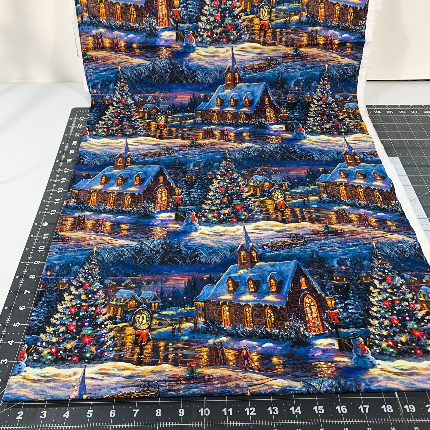 Village Chapel Christmas Fabric AL - 6152 Christmas Tree Town - Mary Jo Fabrics