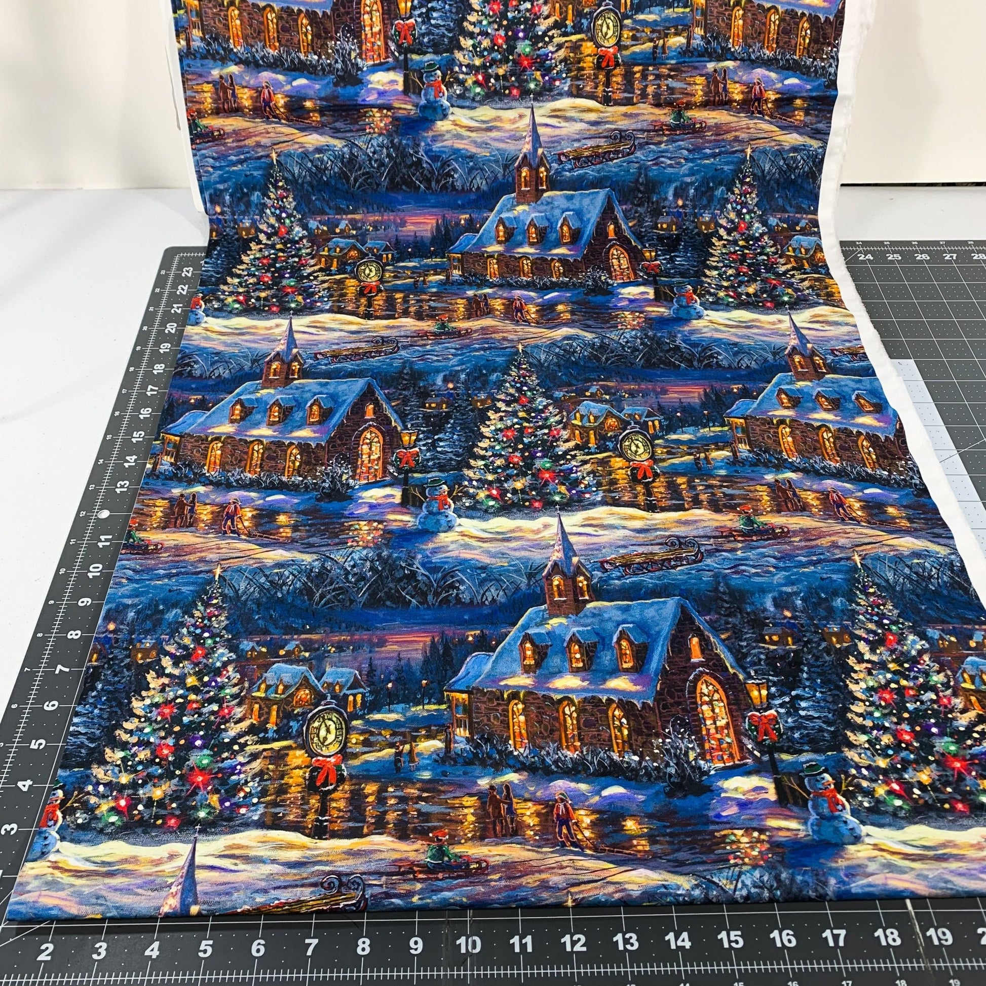 Village Chapel Christmas Fabric AL - 6152 Christmas Tree Town - Mary Jo Fabrics