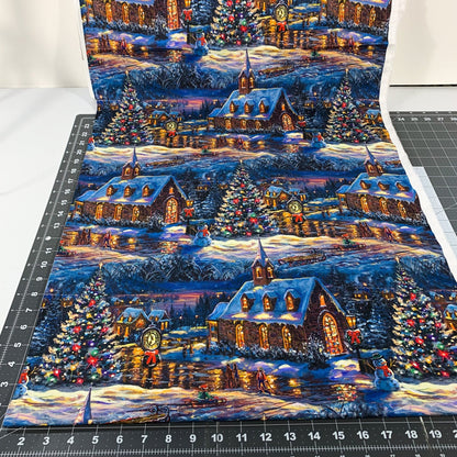 Village Chapel Christmas Fabric AL - 6152 Christmas Tree Town - Mary Jo Fabrics