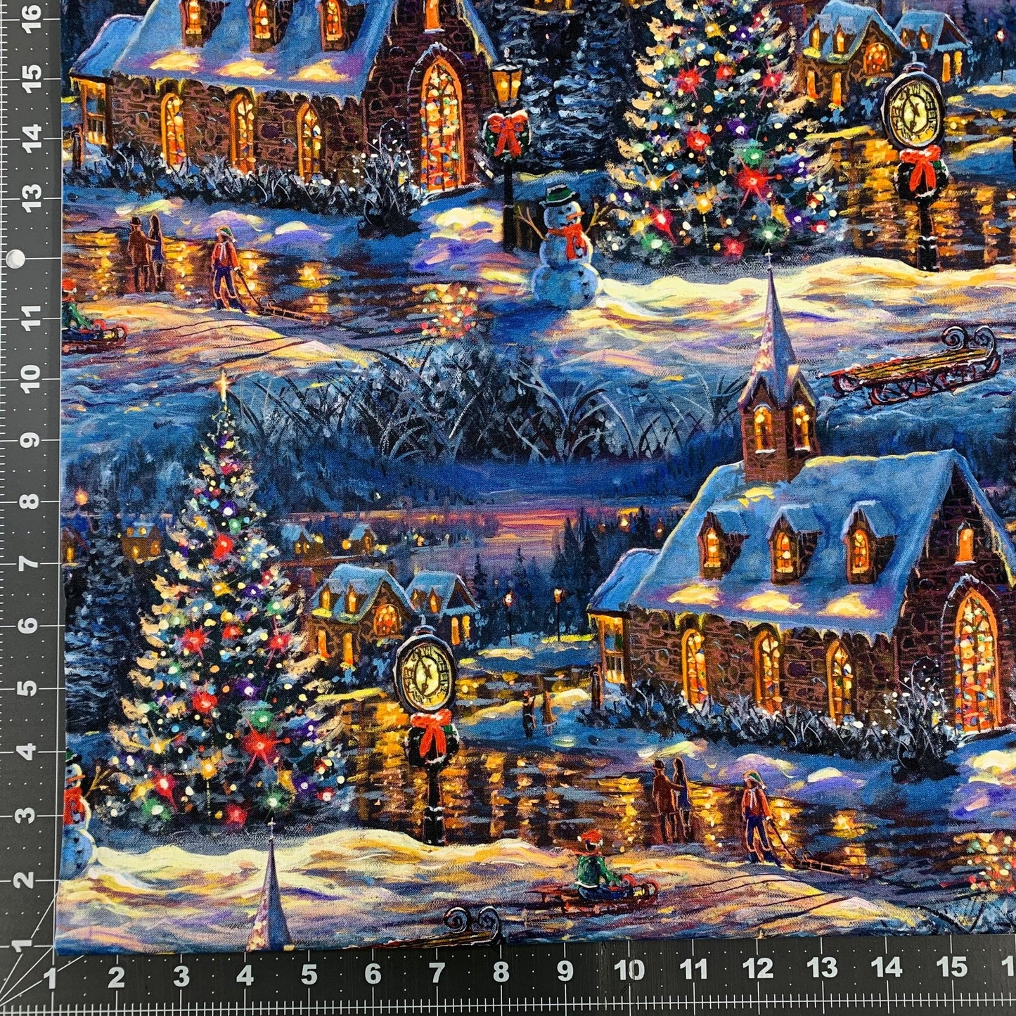 Village Chapel Christmas Fabric AL - 6152 Christmas Tree Town - Mary Jo Fabrics