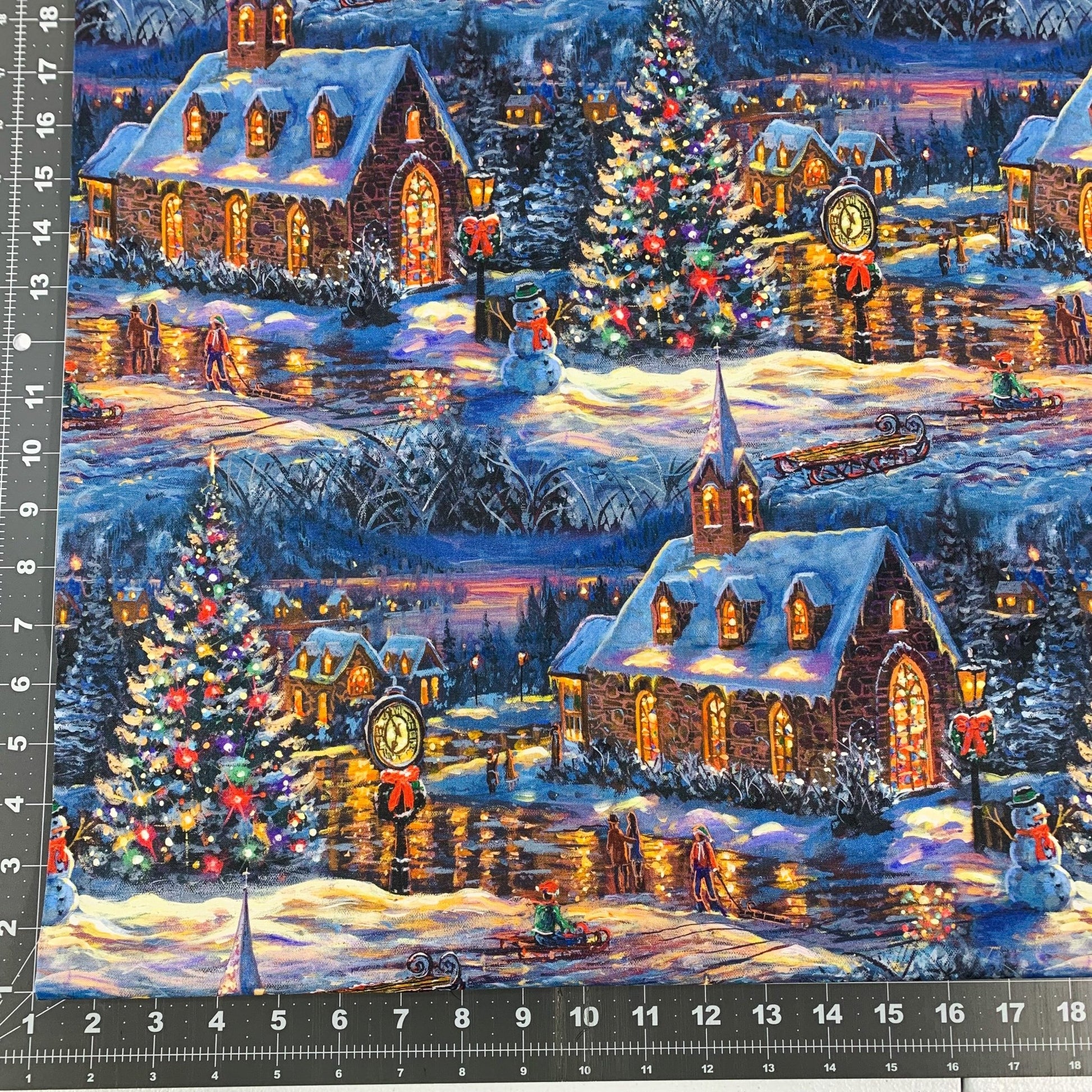Village Chapel Christmas Fabric AL - 6152 Christmas Tree Town - Mary Jo Fabrics