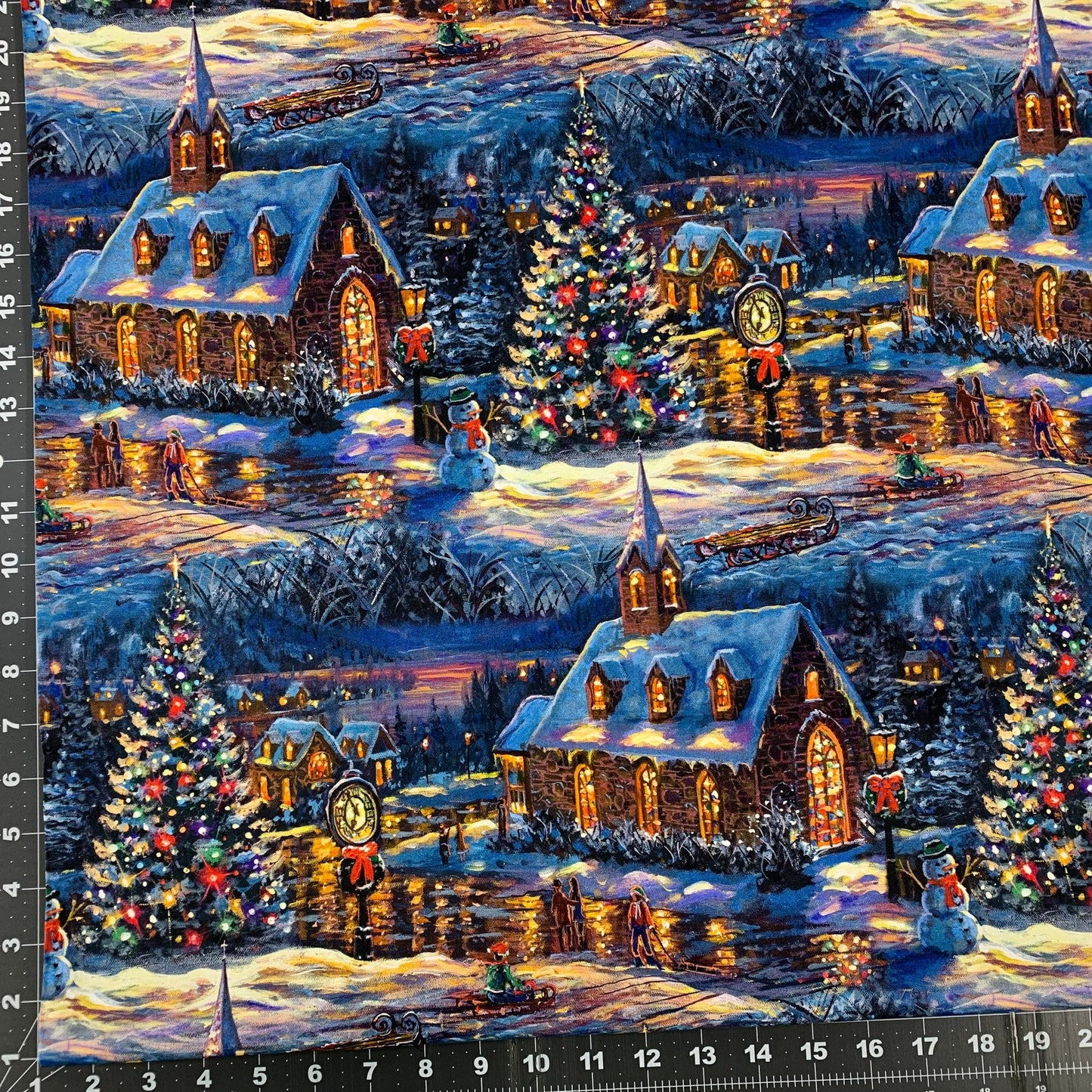 Village Chapel Christmas Fabric AL - 6152 Christmas Tree Town - Mary Jo Fabrics