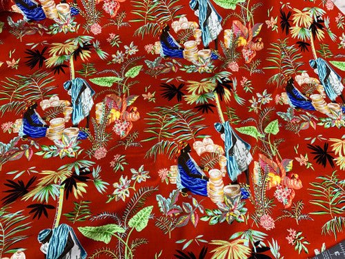 Village Days African fabric DAC03 Red - Mary Jo Fabrics