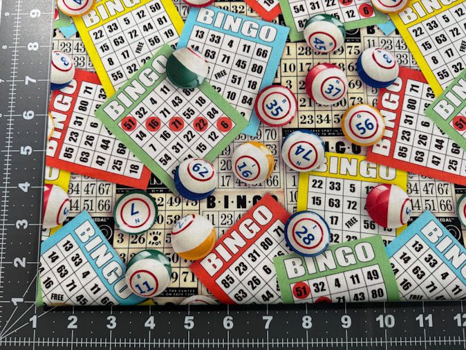 Vintage Bingo fabric DX6318 - 4C Bingo game fabric - Mary Jo Fabrics