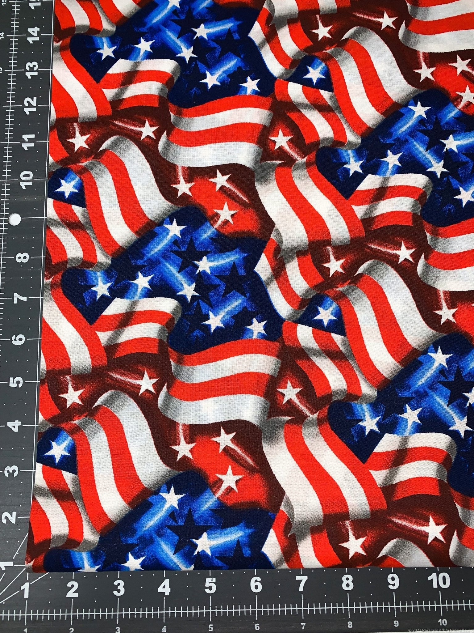 Waving American Flag Patriotic fabric 49525 flag fabric - Mary Jo Fabrics