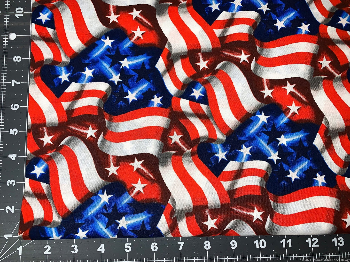 Waving American Flag Patriotic fabric 49525 flag fabric - Mary Jo Fabrics