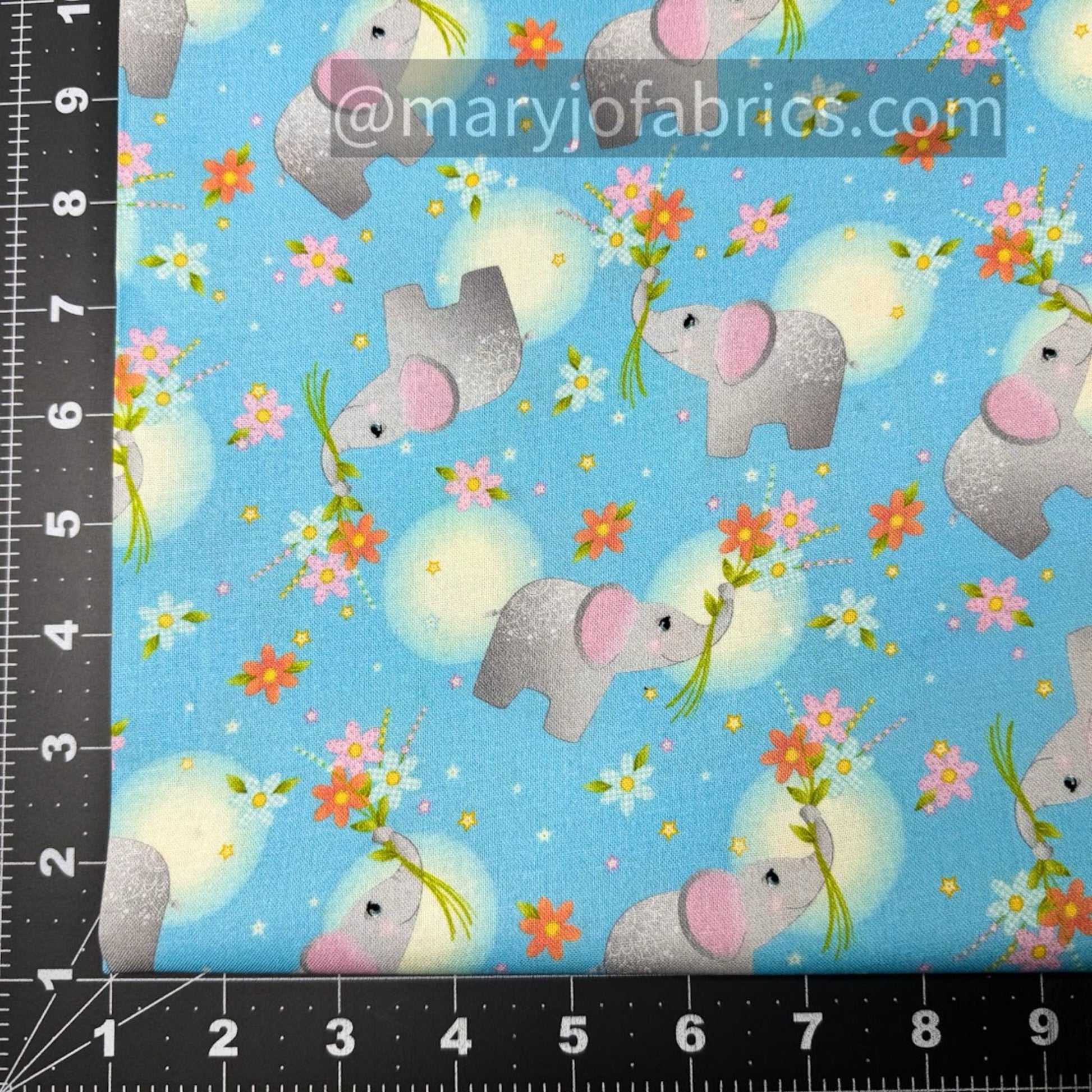 Wee Ones Baby Elephant Fabric 59-6941 Cute Elephants - Mary Jo Fabrics