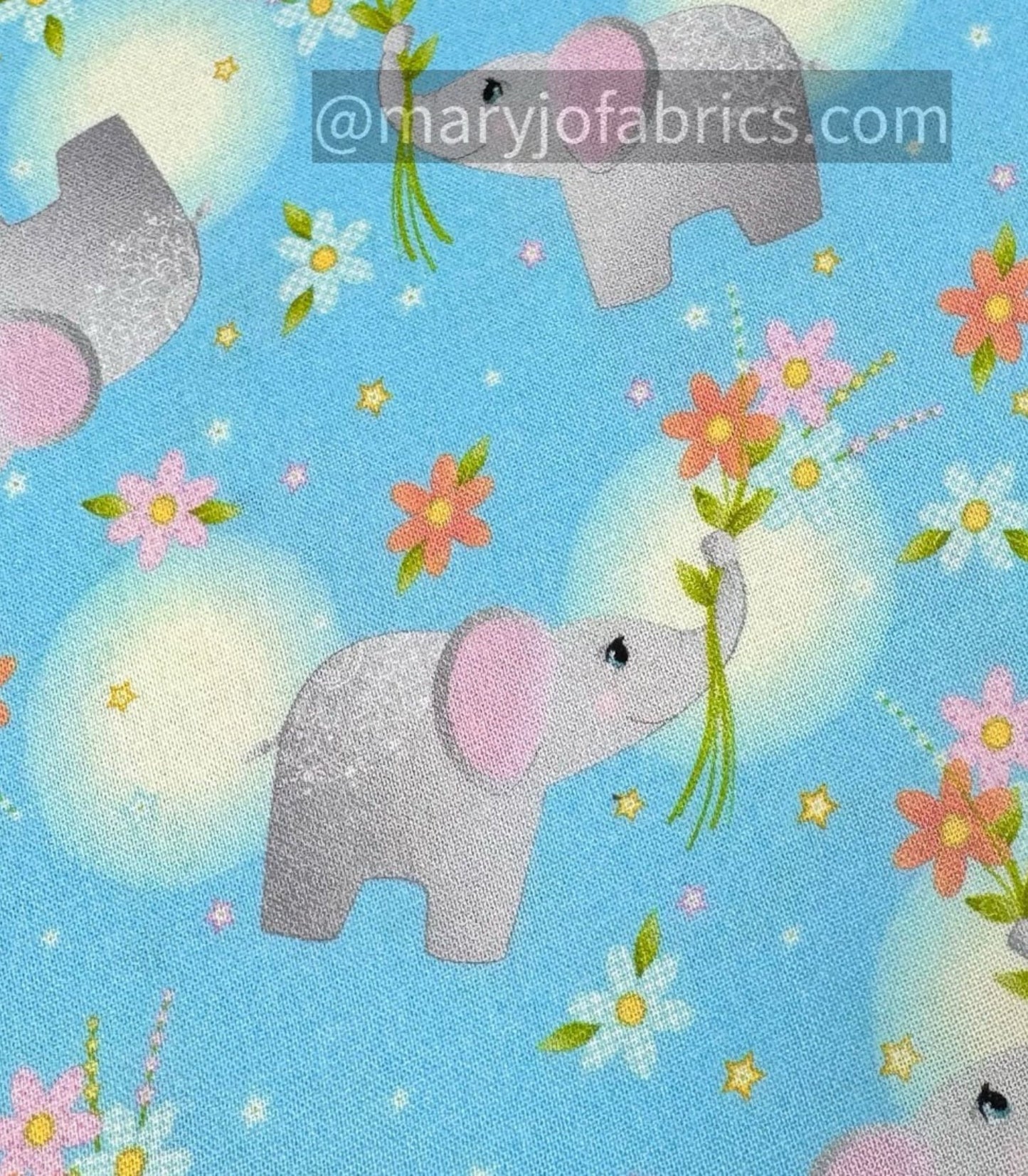 Wee Ones Baby Elephant Fabric 59-6941 Cute Elephants - Mary Jo Fabrics