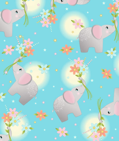 Wee Ones Baby Elephant Fabric 59-6941 Cute Elephants - Mary Jo Fabrics