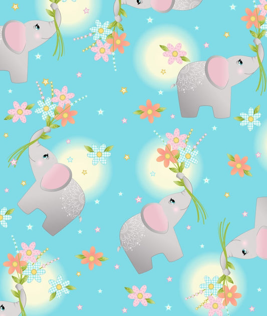 Wee Ones Baby Elephant Fabric 59-6941 Cute Elephants - Mary Jo Fabrics
