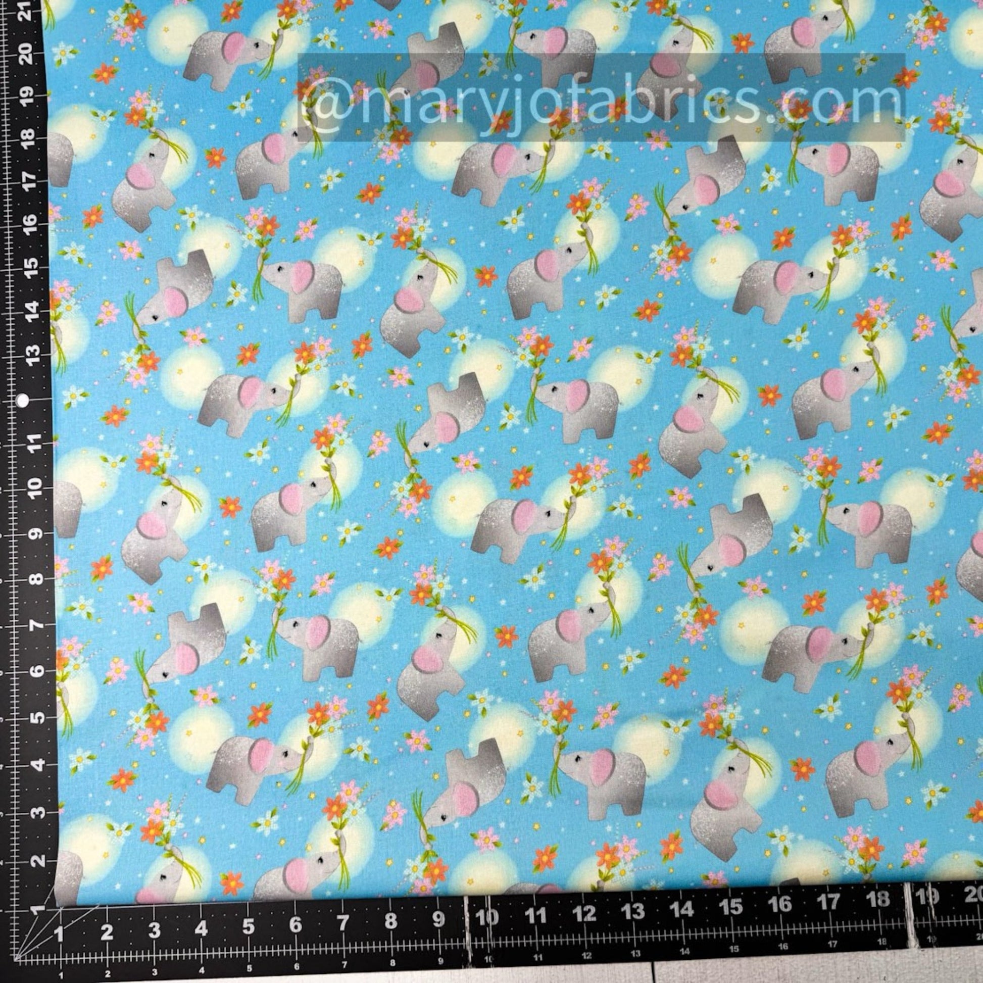 Wee Ones Baby Elephant Fabric 59-6941 Cute Elephants - Mary Jo Fabrics