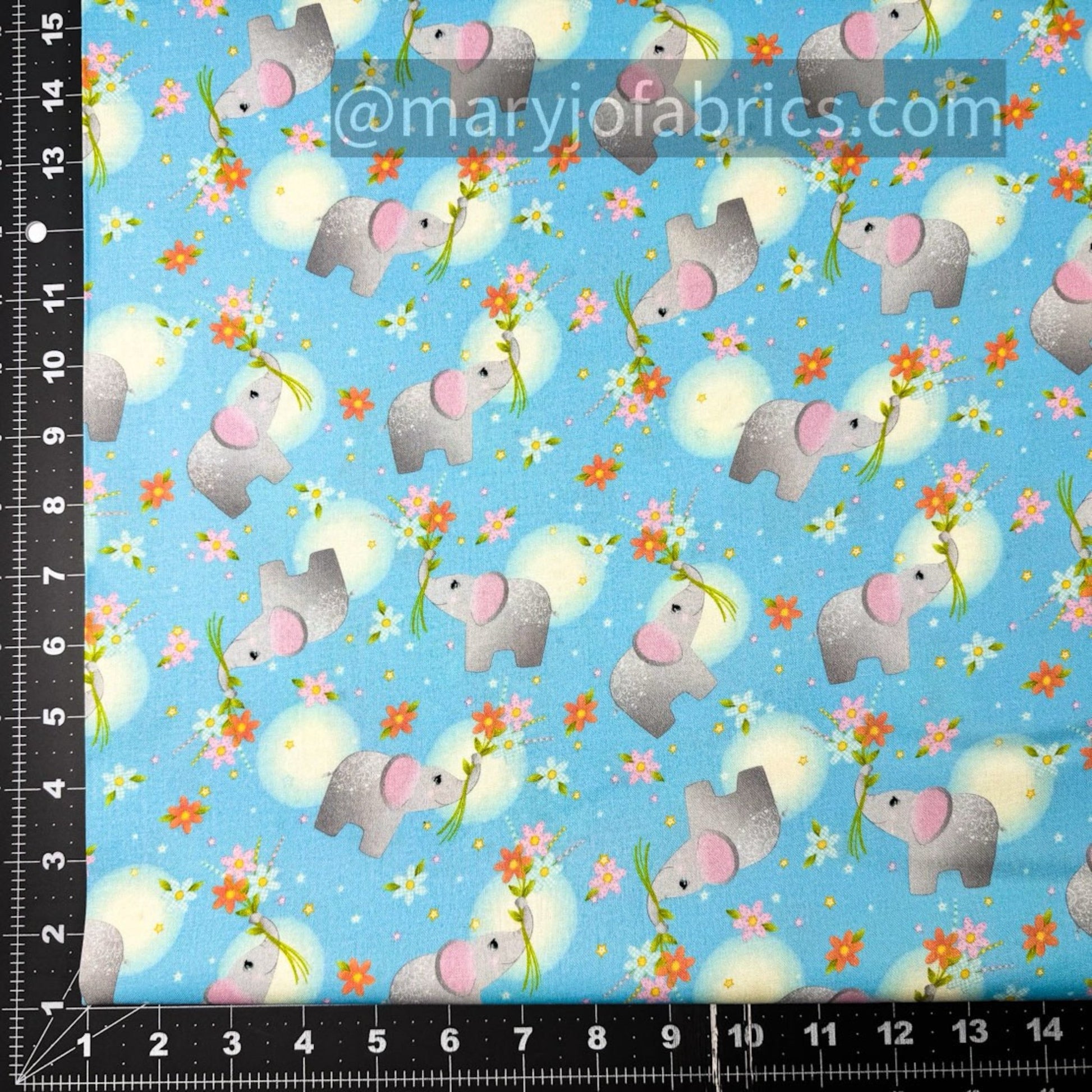 Wee Ones Baby Elephant Fabric 59-6941 Cute Elephants - Mary Jo Fabrics