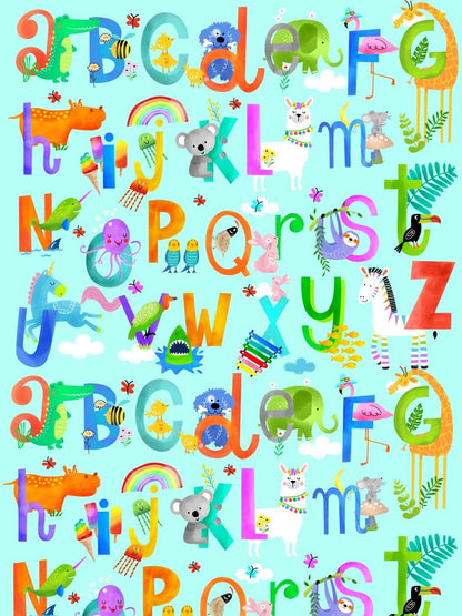 Wee Ones Cute Baby ABC Alphabet Fabric 59-6921 Animals - Mary Jo Fabrics