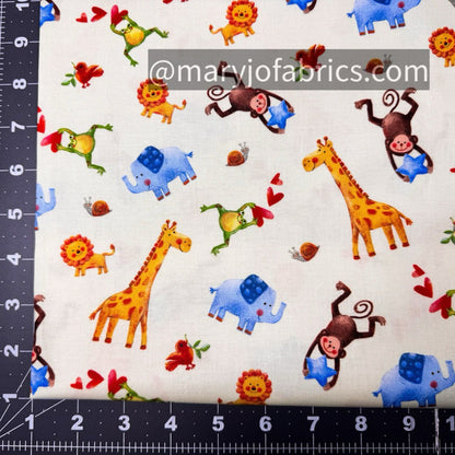 Wee Ones Jungle Party 59-4061 Giraffe monkey - Mary Jo Fabrics