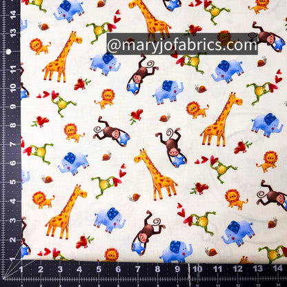 Wee Ones Jungle Party 59-4061 Giraffe monkey - Mary Jo Fabrics