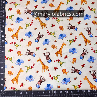 Wee Ones Jungle Party 59-4061 Giraffe monkey - Mary Jo Fabrics