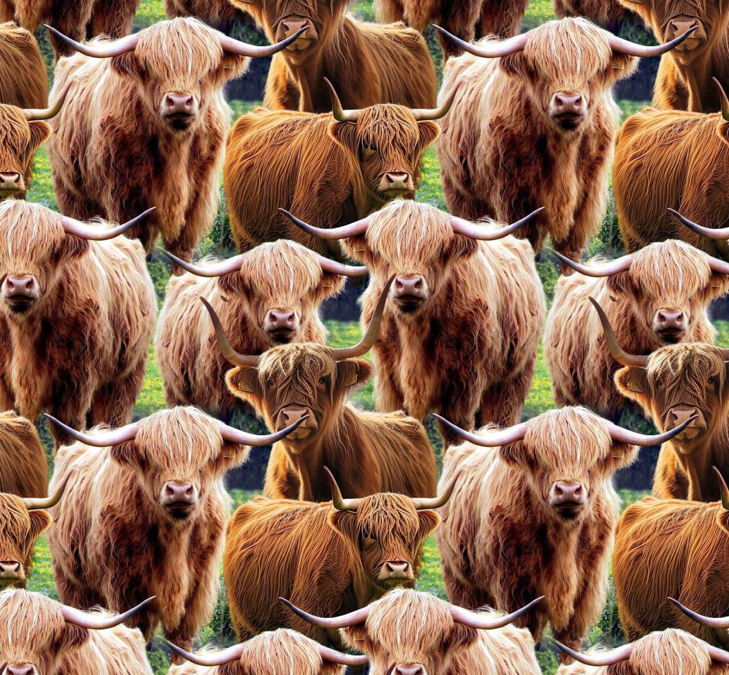 Whimsical Highland Cow Cotton Fabric DX6664 Cute cows - Mary Jo Fabrics