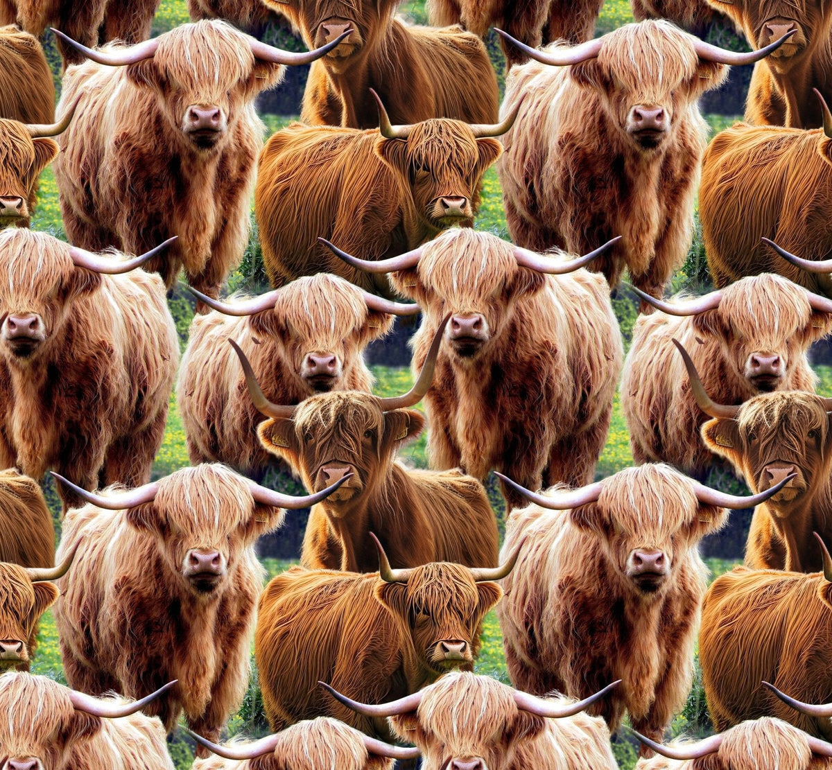 Whimsical Highland Cow Cotton Fabric DX6664 Cute cows - Mary Jo Fabrics