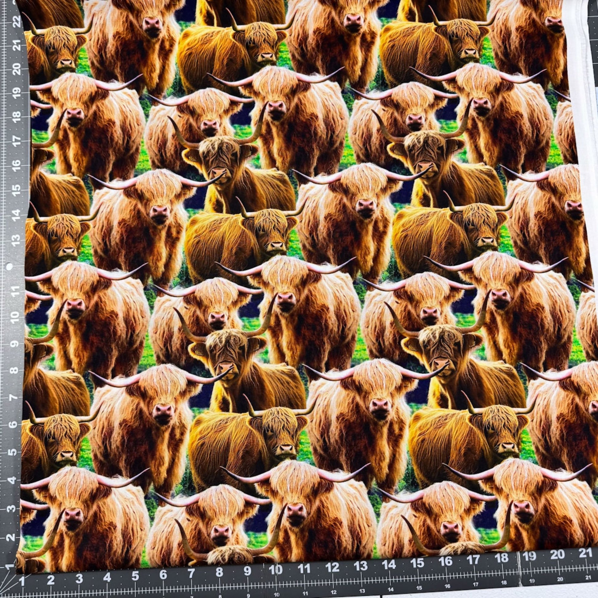 Whimsical Highland Cow Cotton Fabric DX6664 Cute cows - Mary Jo Fabrics