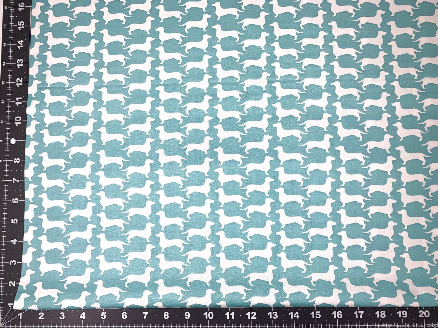 White Dachshund dog cotton fabric Stylish dachshund fabric - Mary Jo Fabrics