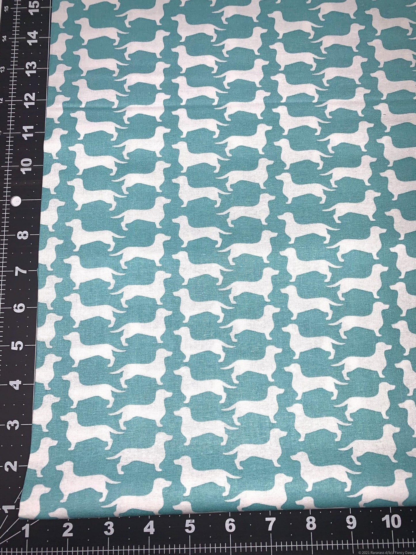 White Dachshund dog cotton fabric Stylish dachshund fabric - Mary Jo Fabrics