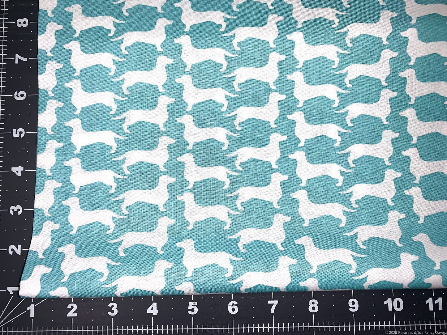 White Dachshund dog cotton fabric Stylish dachshund fabric - Mary Jo Fabrics