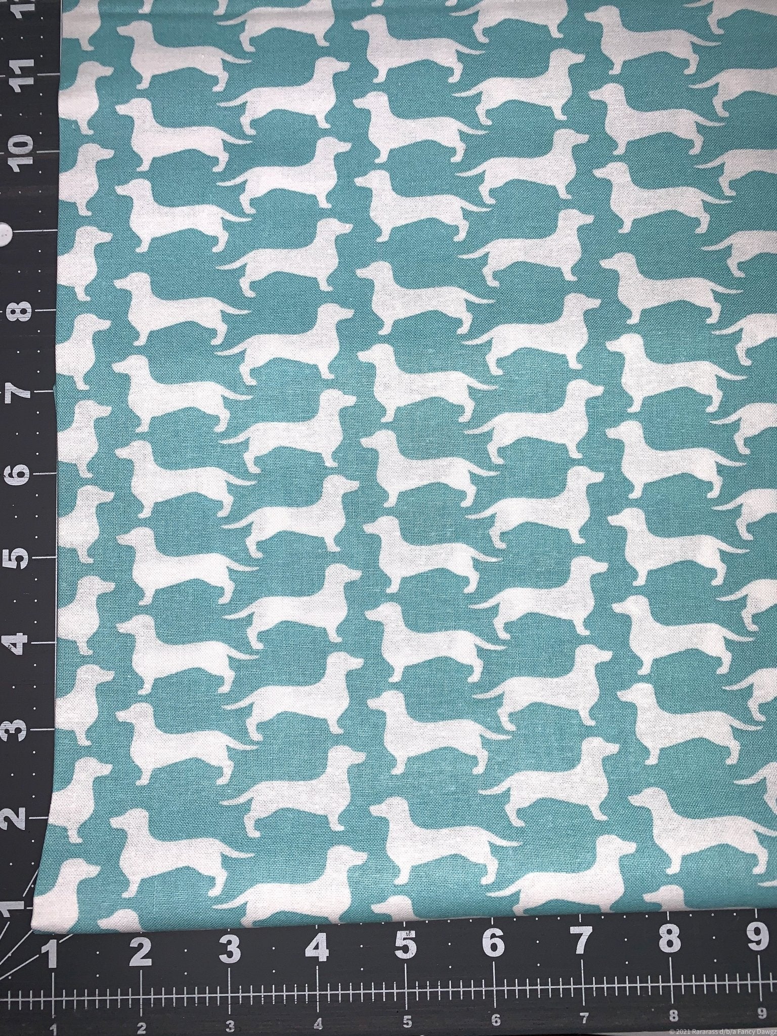 White Dachshund dog cotton fabric Stylish dachshund fabric - Mary Jo Fabrics