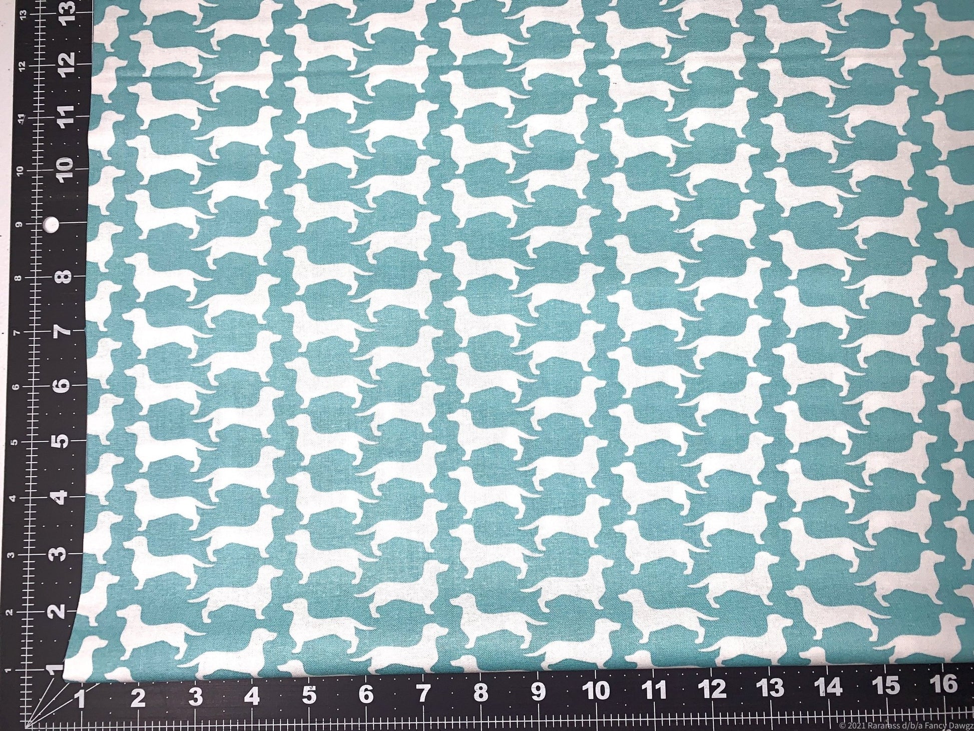 White Dachshund dog cotton fabric Stylish dachshund fabric - Mary Jo Fabrics