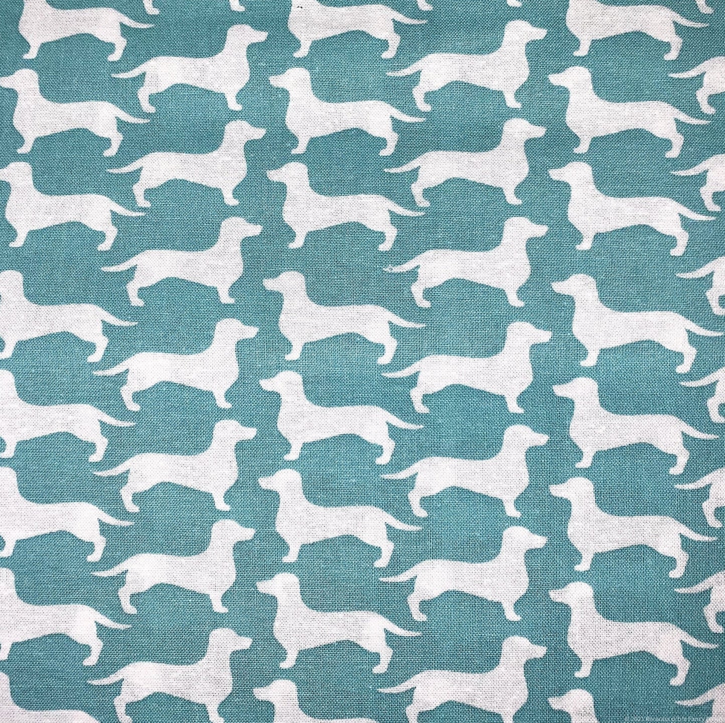 White Dachshund dog cotton fabric Stylish dachshund fabric - Mary Jo Fabrics