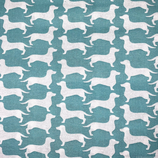 White Dachshund dog cotton fabric Stylish dachshund fabric - Mary Jo Fabrics