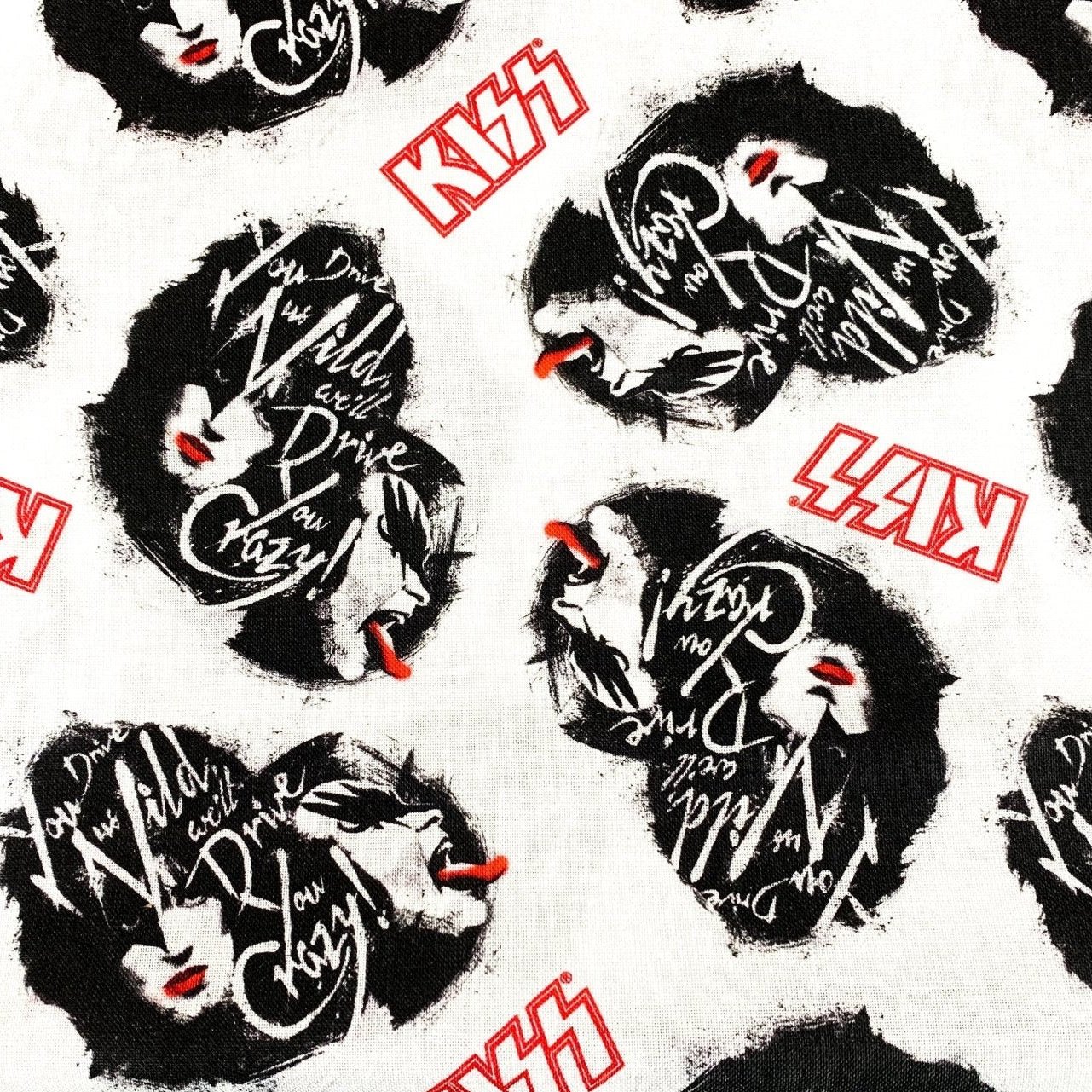 White Kiss band fabric 71057 Drive you Crazy - Mary Jo Fabrics