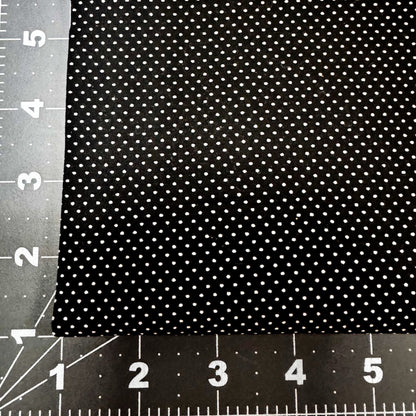 White Micro Dots on Black Cotton Fabric 20707 Black polka dot - Mary Jo Fabrics