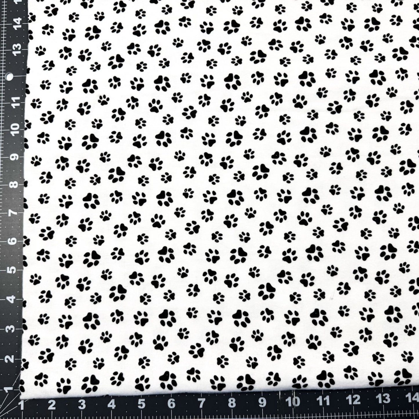 White Paw Print Flannel 1064 - 9 Dog Paws Flannel - Mary Jo Fabrics