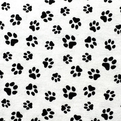 White Paw Print Flannel 1064 - 9 Dog Paws Flannel - Mary Jo Fabrics