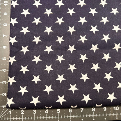White Stars on Blue quilting fabric 108" quilt backing - Mary Jo Fabrics