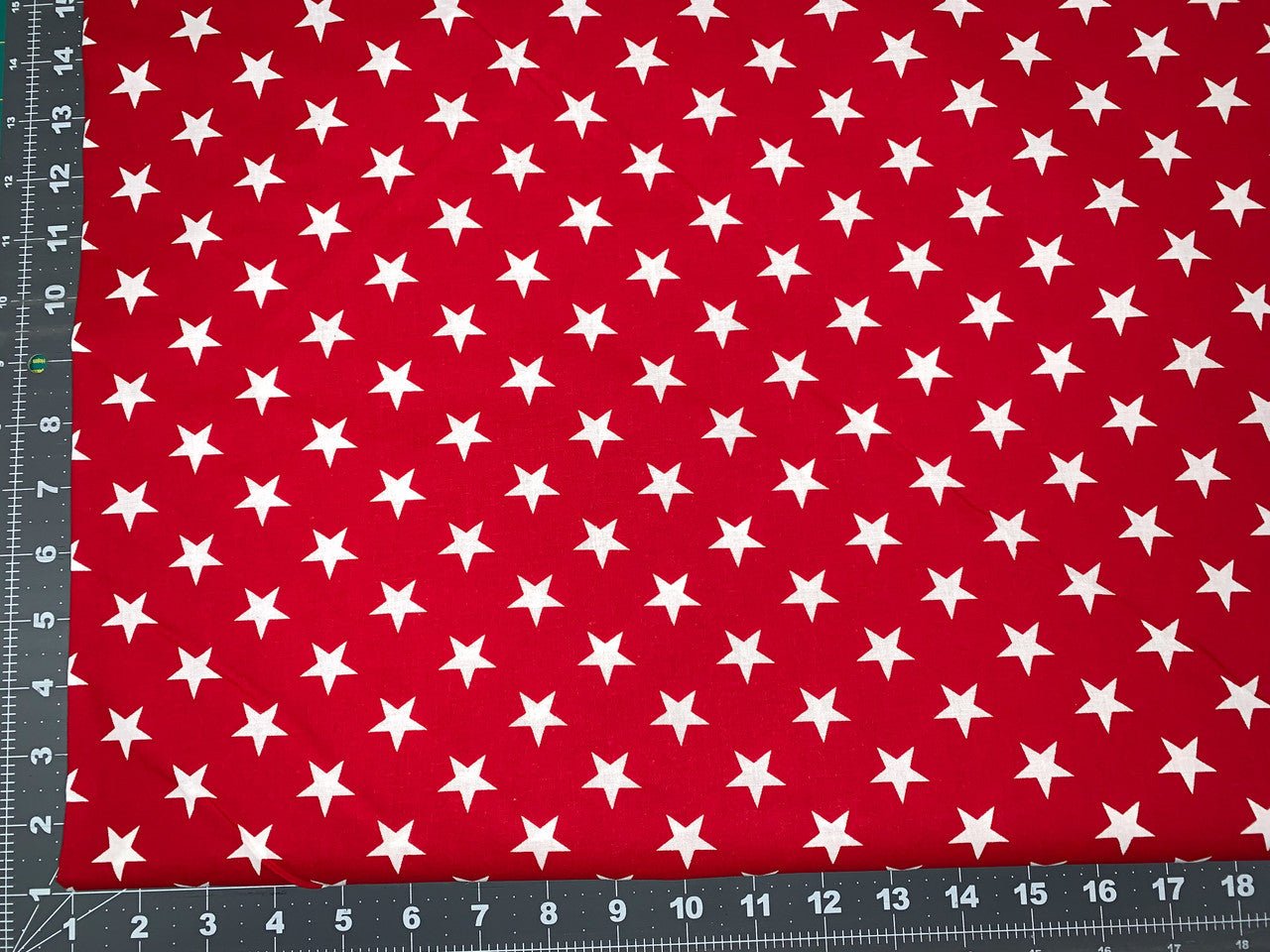 White Stars on Red quilting fabric 108" quilt backing - Mary Jo Fabrics