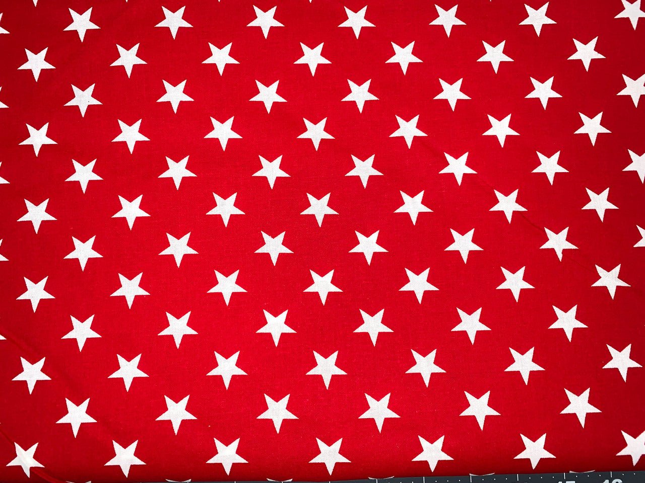 White Stars on Red quilting fabric 108" quilt backing - Mary Jo Fabrics