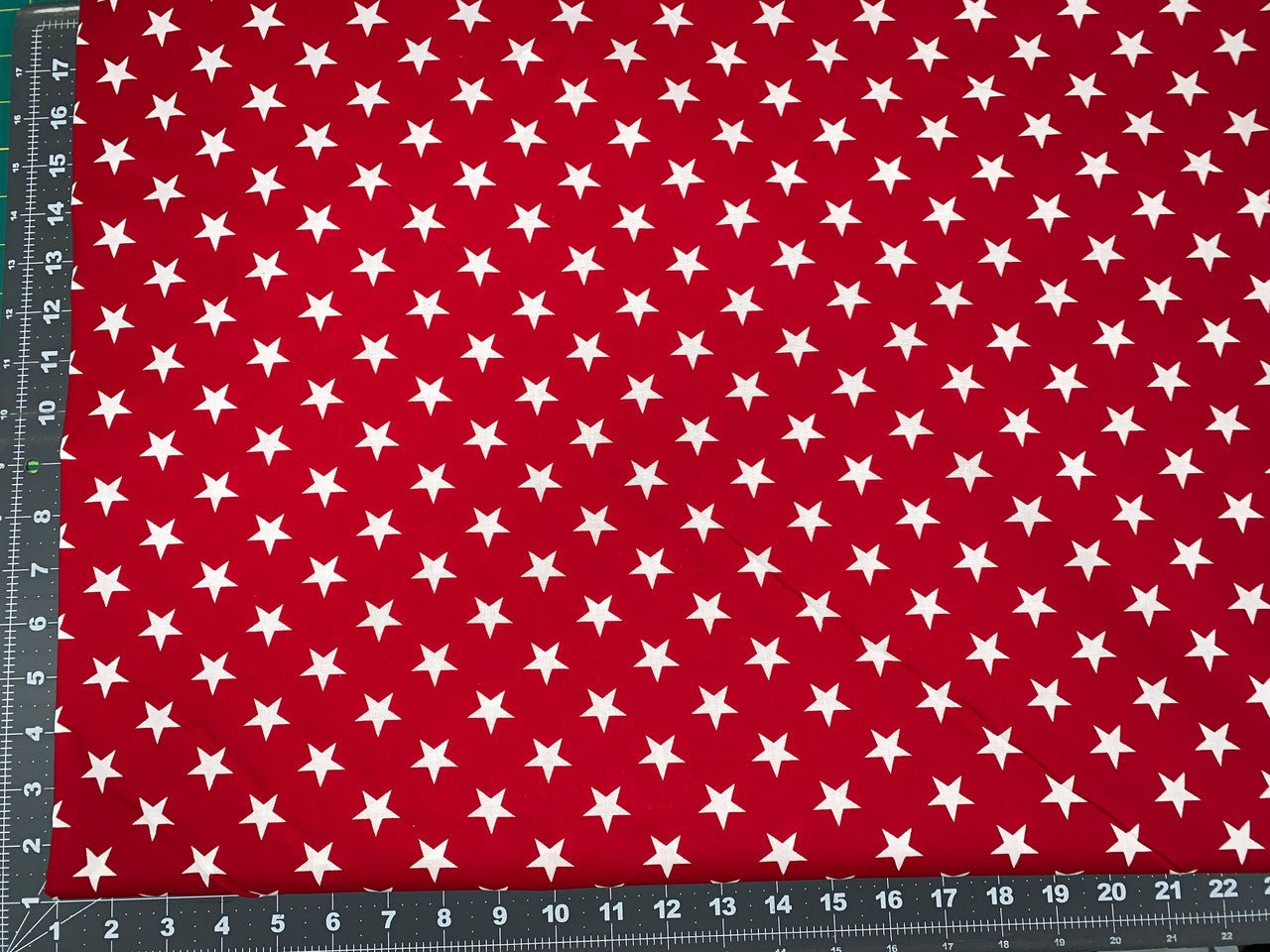 White Stars on Red quilting fabric 108" quilt backing - Mary Jo Fabrics