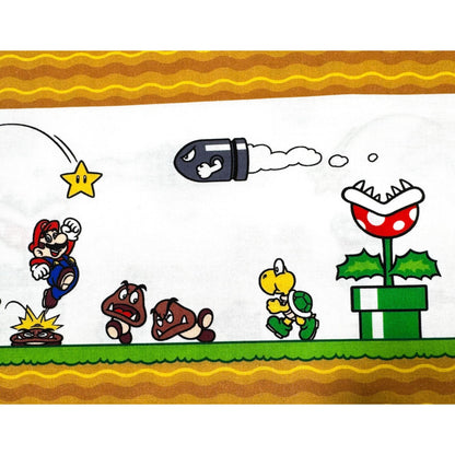 White Super Mario Cotton Fabric 79803 Mario Side Scroller - Mary Jo Fabrics