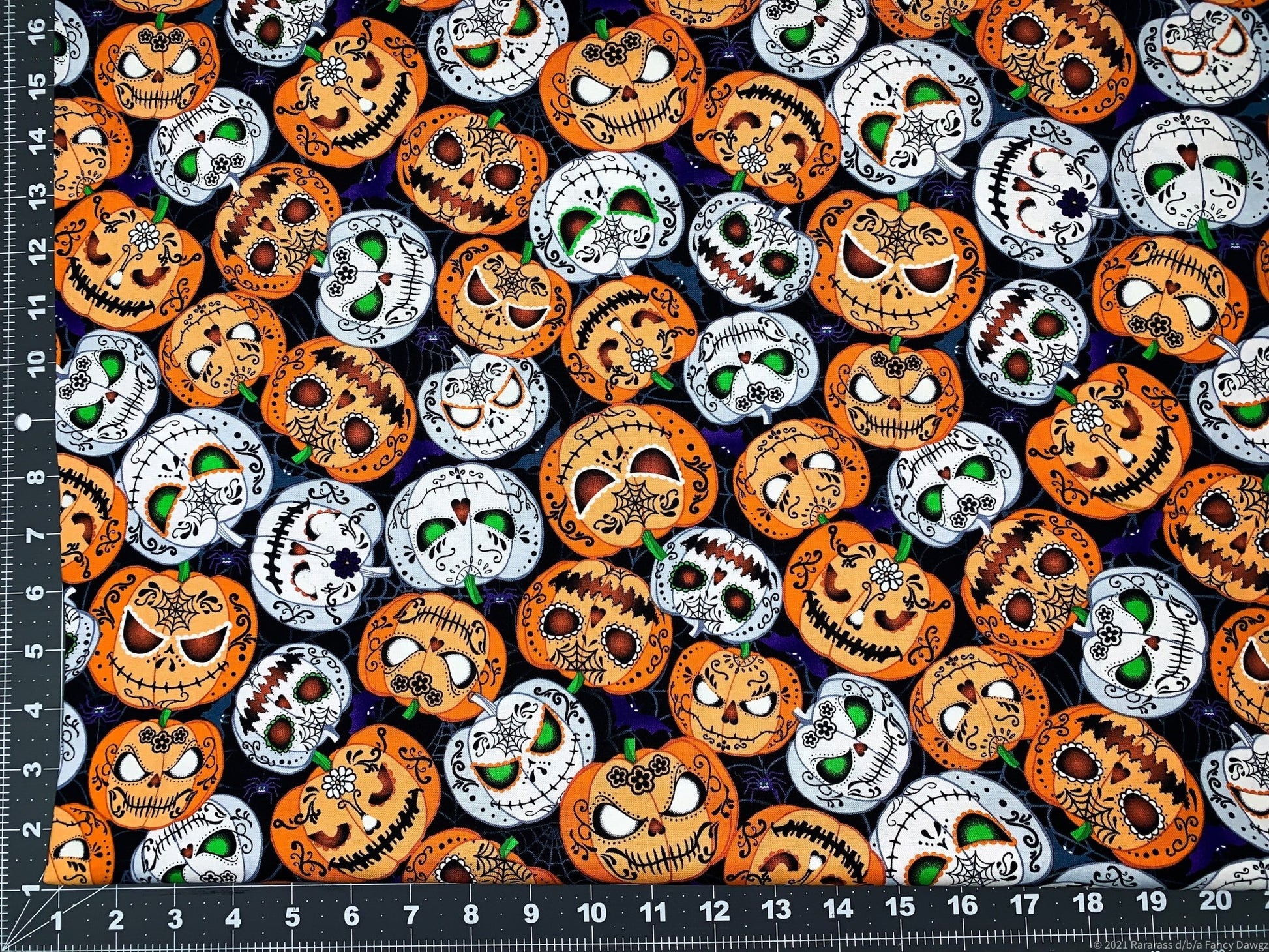 Wicked Pumpkin fabric CG8651 Jack O Lantern Halloween fabric - Mary Jo Fabrics