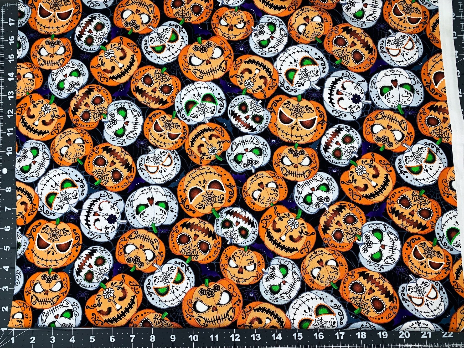 Wicked Pumpkin fabric CG8651 Jack O Lantern Halloween fabric - Mary Jo Fabrics