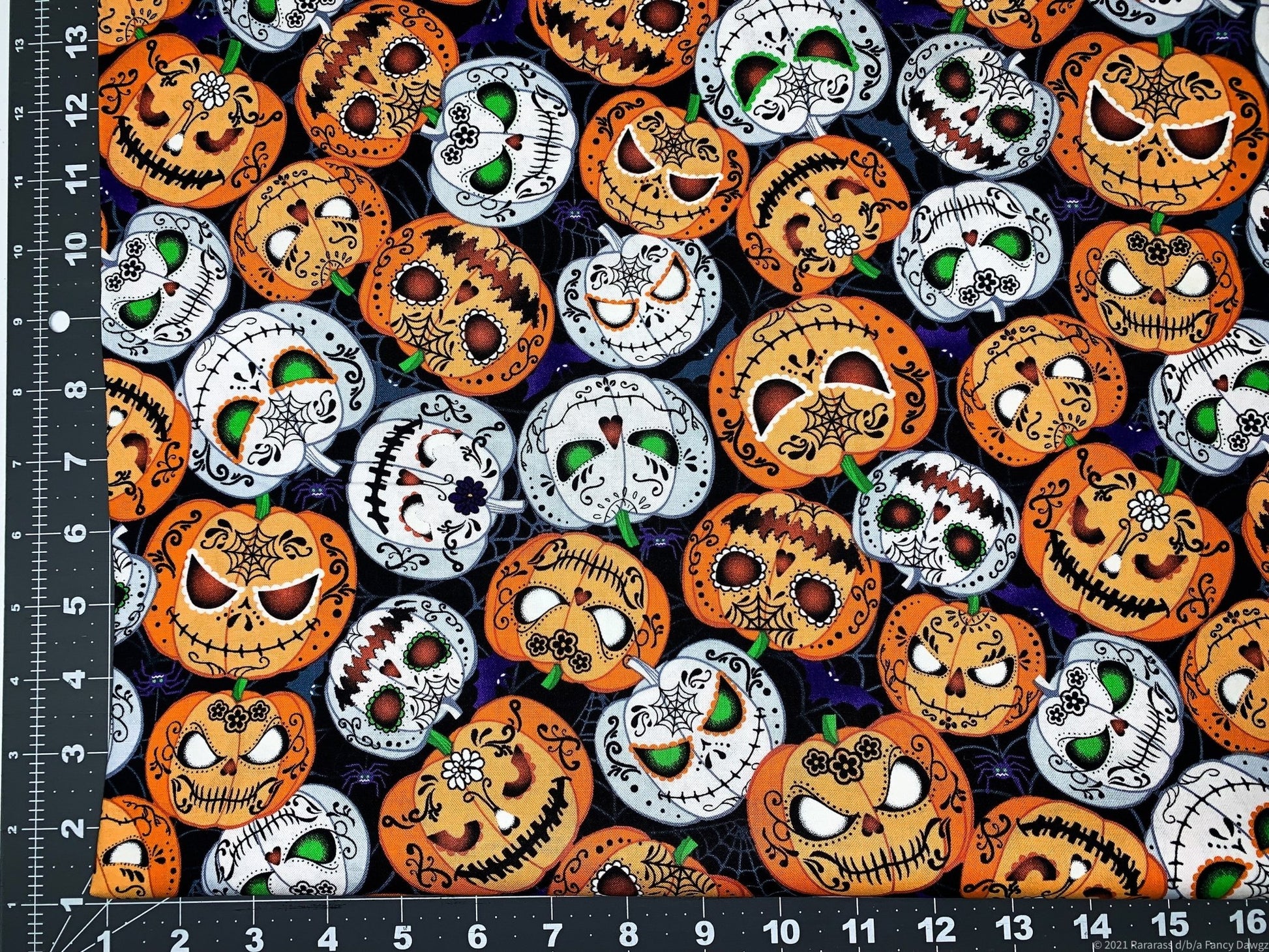 Wicked Pumpkin fabric CG8651 Jack O Lantern Halloween fabric - Mary Jo Fabrics