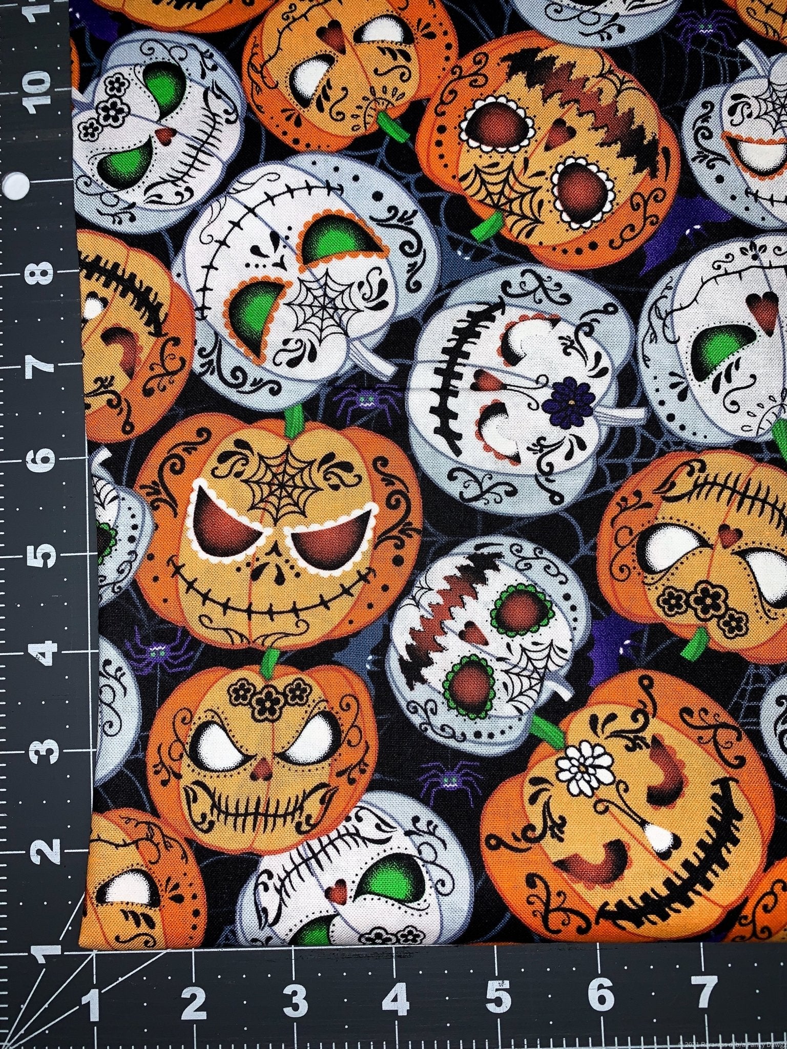 Wicked Pumpkin fabric CG8651 Jack O Lantern Halloween fabric - Mary Jo Fabrics