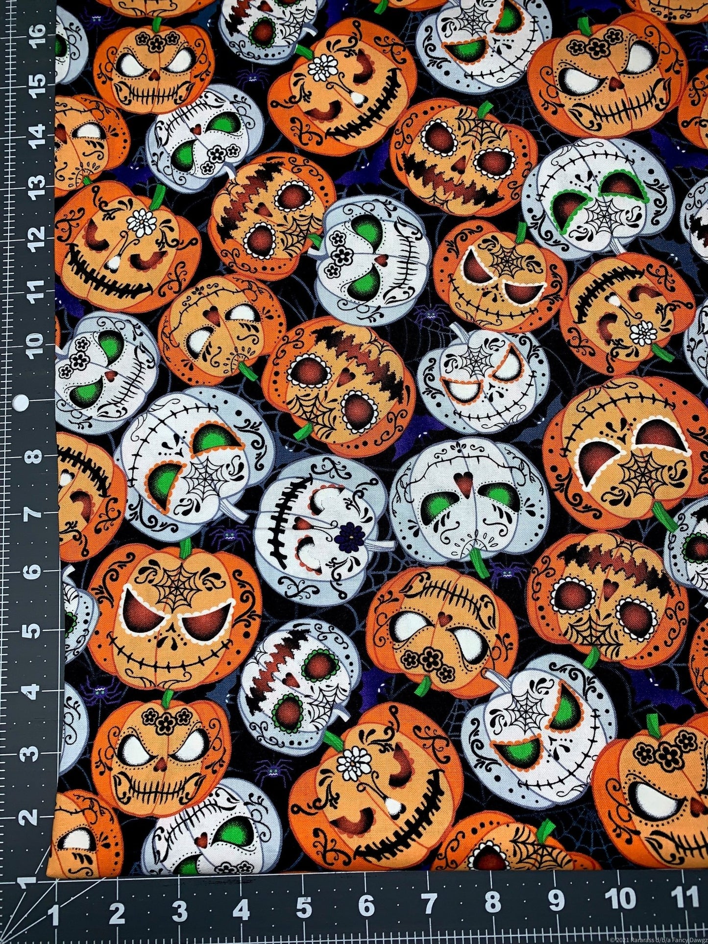 Wicked Pumpkin fabric CG8651 Jack O Lantern Halloween fabric - Mary Jo Fabrics