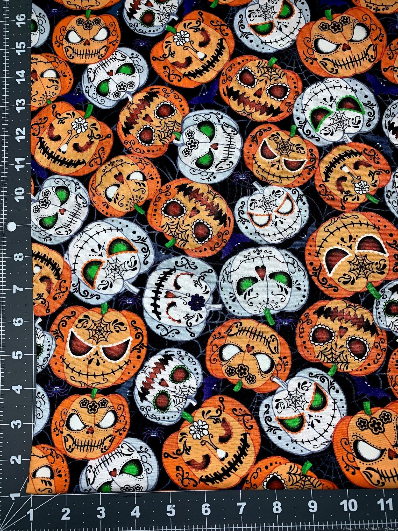 Wicked Pumpkin fabric CG8651 Jack O Lantern Halloween fabric - Mary Jo Fabrics